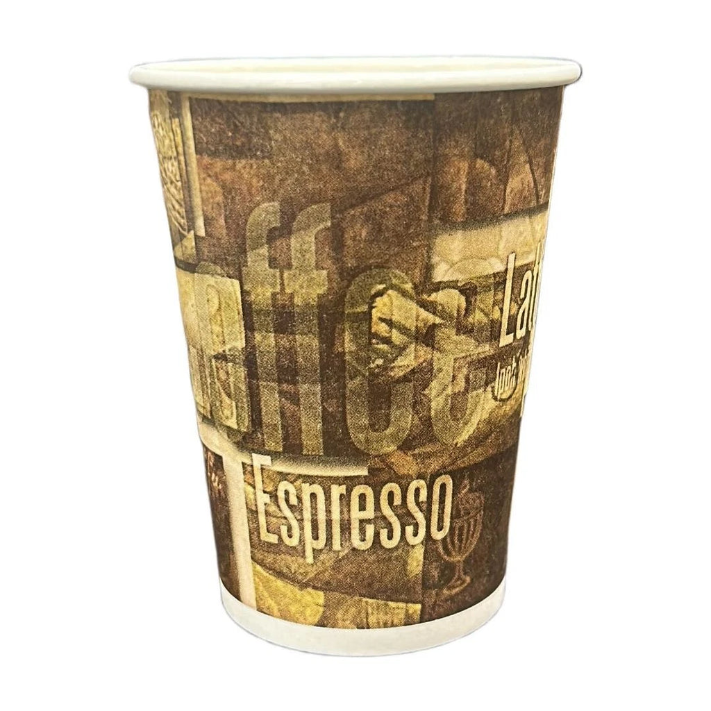 12 oz Disposable Paper Cups Coffee Bean Design for Cold/Hot Drinking 50-500 Pack
