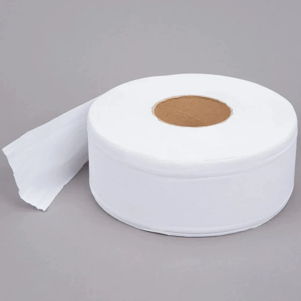 2 Ply Jumbo Toilet Paper Roll With 9 Diameter White Large Janitorial 12 Case