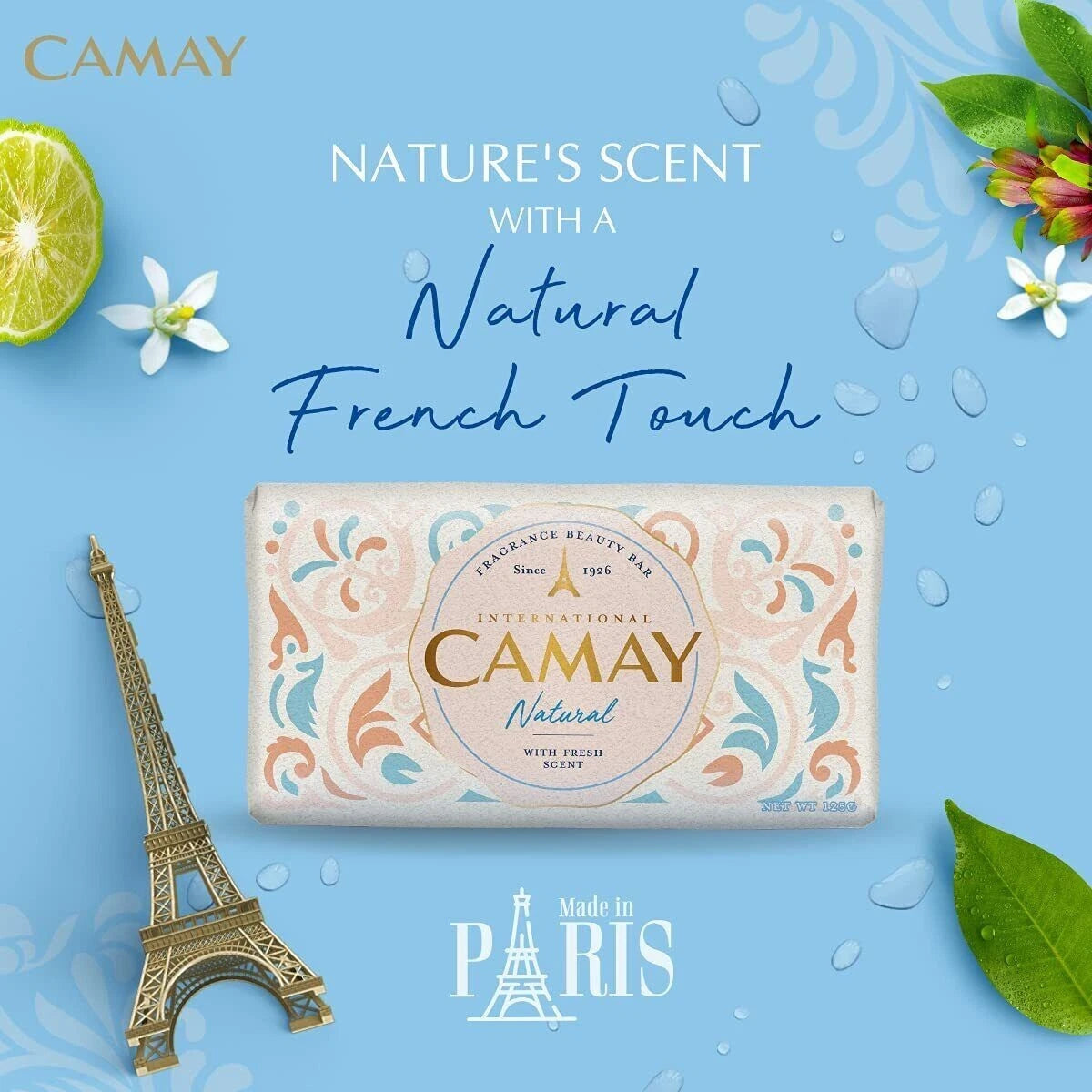 International Camay Natural Fresh Scent Soap, (Pack of 3)