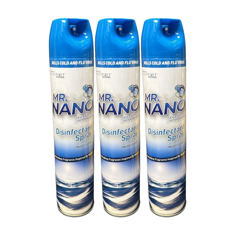 MR Nano Disinfectant Spray Kills 99.9% Of Germs, Kills Cold Flu Viruses 3 Pk