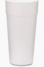 20 OZ Dart Foam Drink Cups,White, 25 count